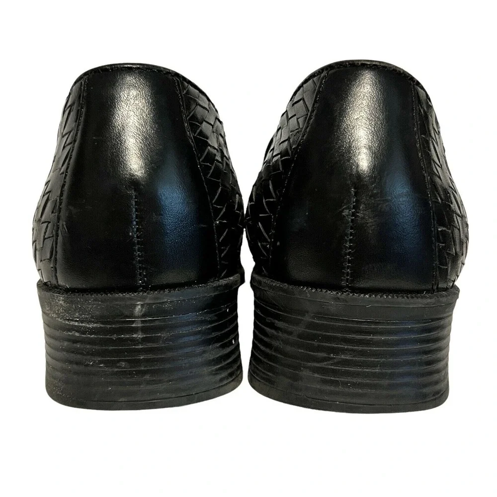 Naturalizer Fit4U Woven Braided Leather Loafer Slip On Shoes Womens Sz 8 Black